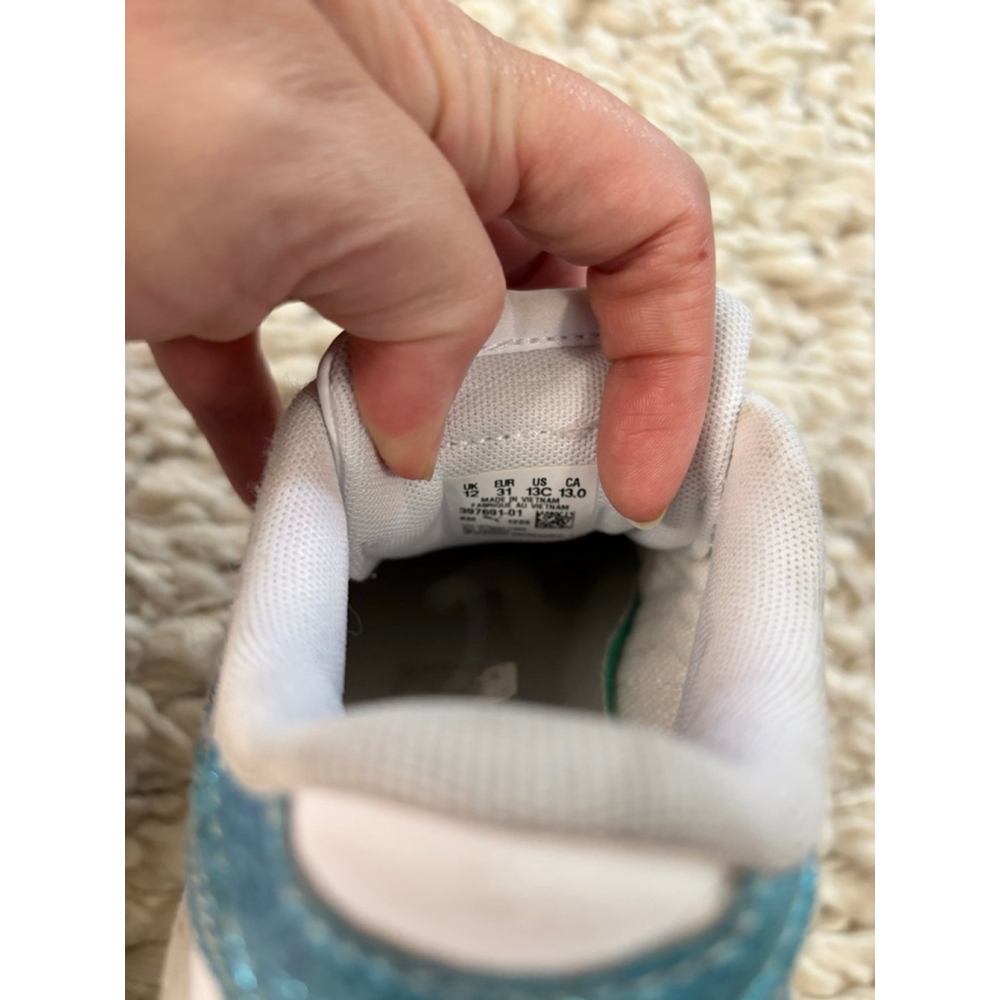 Girls' Puma White & Blue Sparkle Sneakers Size 13 (Little Girl) lace up - Picture 5 of 9